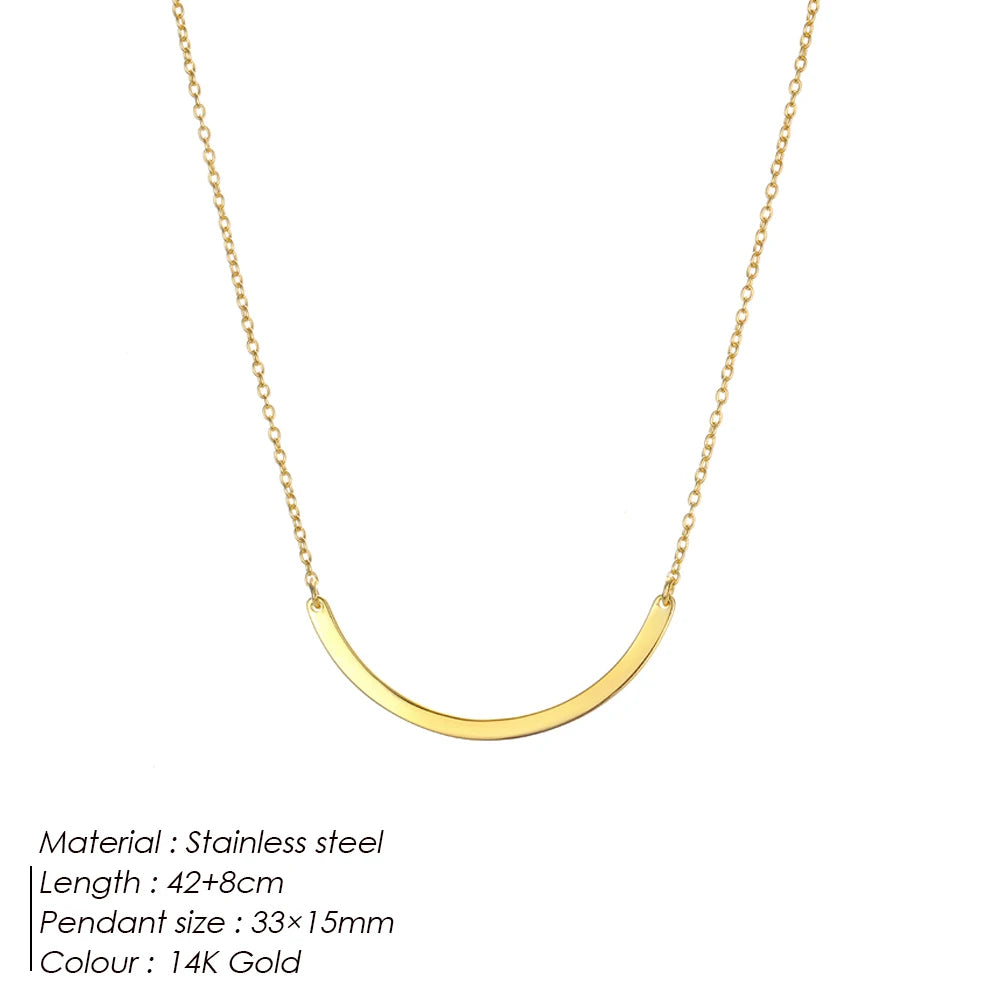 Minimalist Bar Pendant Necklace, Dainty Gold Tone Necklace, Simple Layering Necklace, Everyday Minimal Jewelry Gift