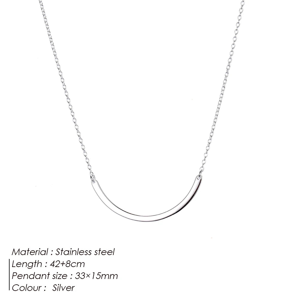 Minimalist Bar Pendant Necklace, Dainty Gold Tone Necklace, Simple Layering Necklace, Everyday Minimal Jewelry Gift