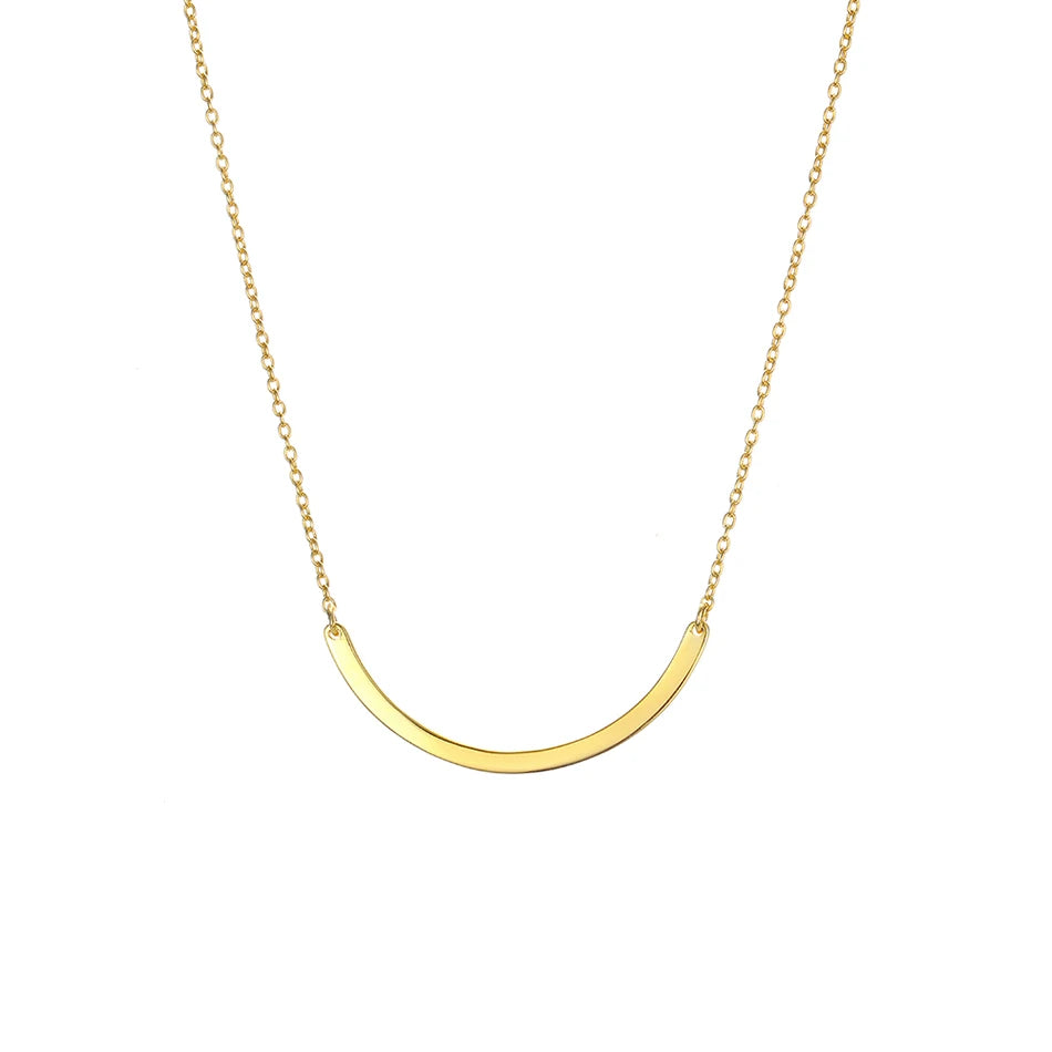 Minimalist Bar Pendant Necklace, Dainty Gold Tone Necklace, Simple Layering Necklace, Everyday Minimal Jewelry Gift