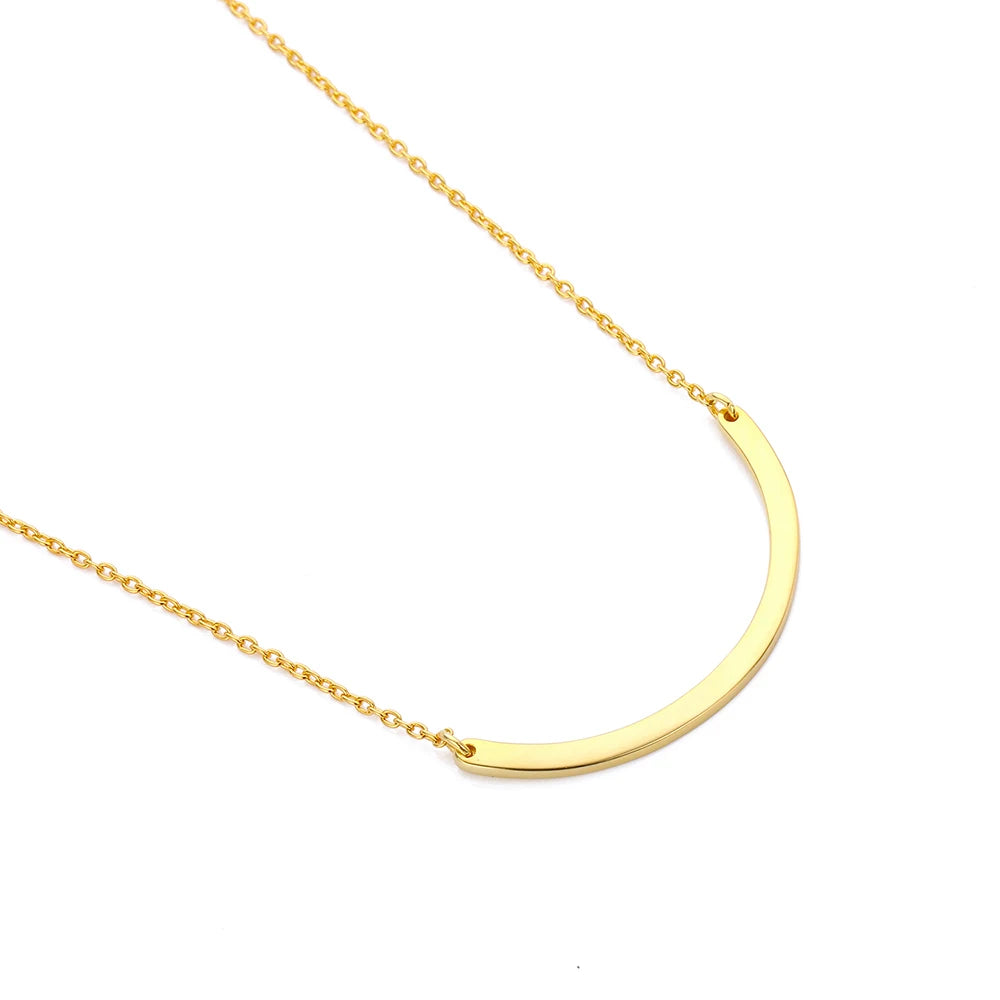 Minimalist Bar Pendant Necklace, Dainty Gold Tone Necklace, Simple Layering Necklace, Everyday Minimal Jewelry Gift