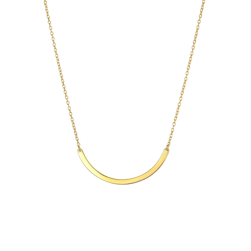 Minimalist Bar Pendant Necklace, Dainty Gold Tone Necklace, Simple Layering Necklace, Everyday Minimal Jewelry Gift